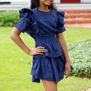 Eyelet & Ivy Navy Sarah Dress Girls size 12 Excellent Condition